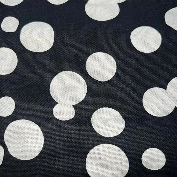 Black and White Polka Dot Canvas Tote Bag - Picture 2 of 4
